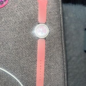 Women's Pink Crystal Accent Strap Watch